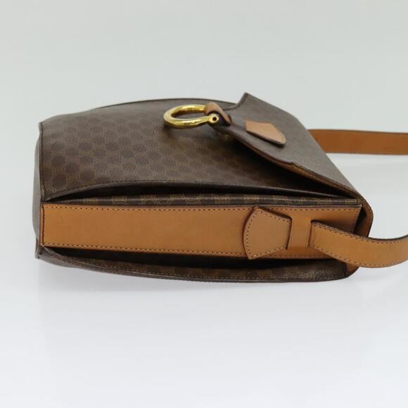 CELINE Macadam Canvas Shoulder Bag Pvc Leather Brown Gold - Picture 5 of 12